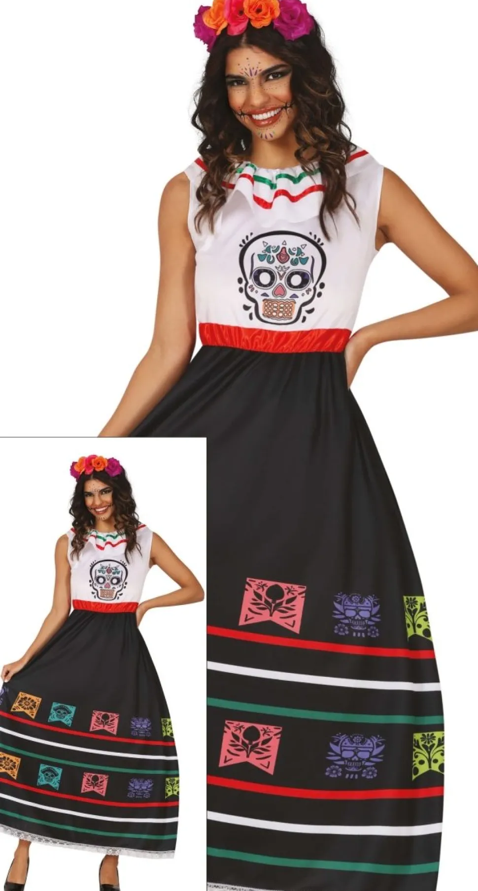 Dia De Los Muertos Jurk Dames Doodshoofd