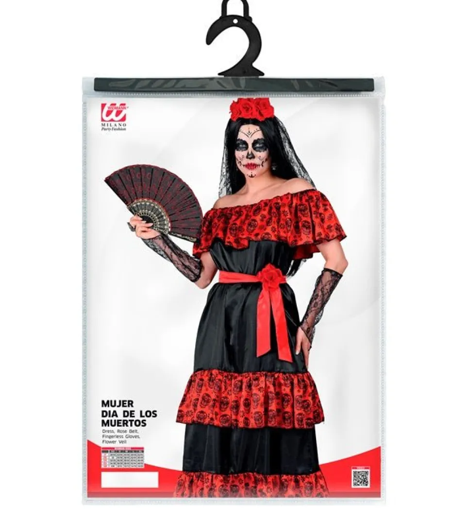 Dia De Los Muertos Jurk Dames 4 delig