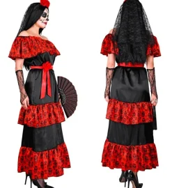 Dia De Los Muertos Jurk Dames 4 delig
