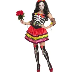 Dia De Los Muertos Jurk Gekleurd Dames Kort