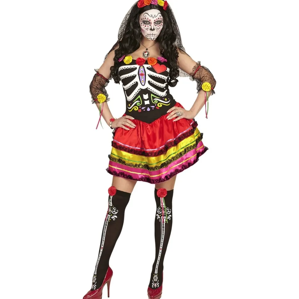 Dia De Los Muertos Jurk Gekleurd Dames Kort