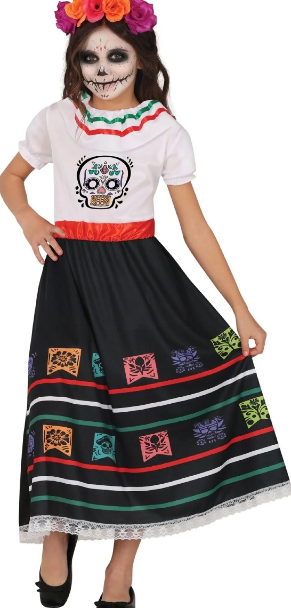 Dia De Los Muertos Jurk Meisje Doodshoofd