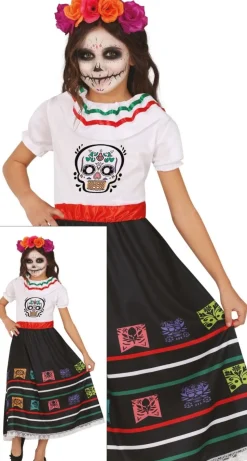 Dia De Los Muertos Jurk Meisje Doodshoofd