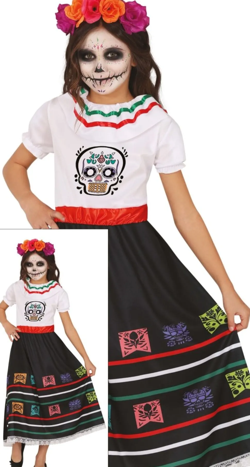 Dia De Los Muertos Jurk Meisje Doodshoofd