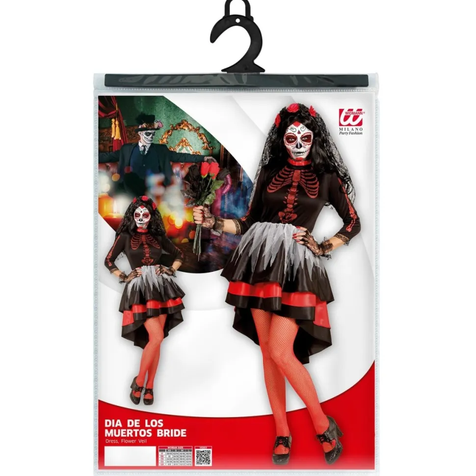 Dia De Los Muertos Jurk Rood Zwart Dames