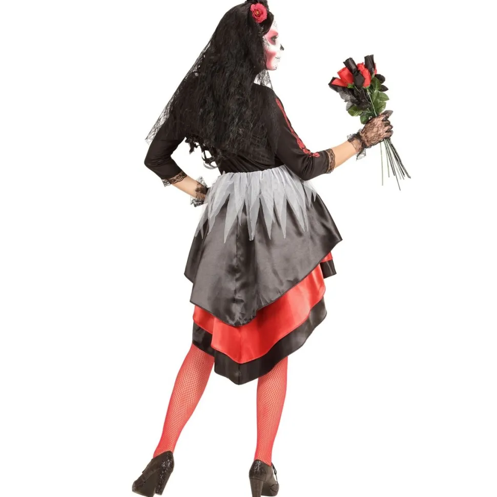 Dia De Los Muertos Jurk Rood Zwart Dames