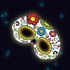 Dia De Los Muertos Masker Bloemen Glow In The Dark 19cm