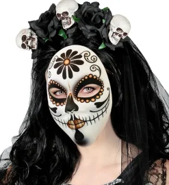 Dia De Los Muertos Masker Bloem