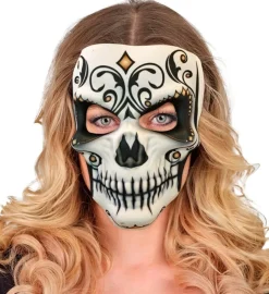 Dia De Los Muertos Masker Zwart Wit