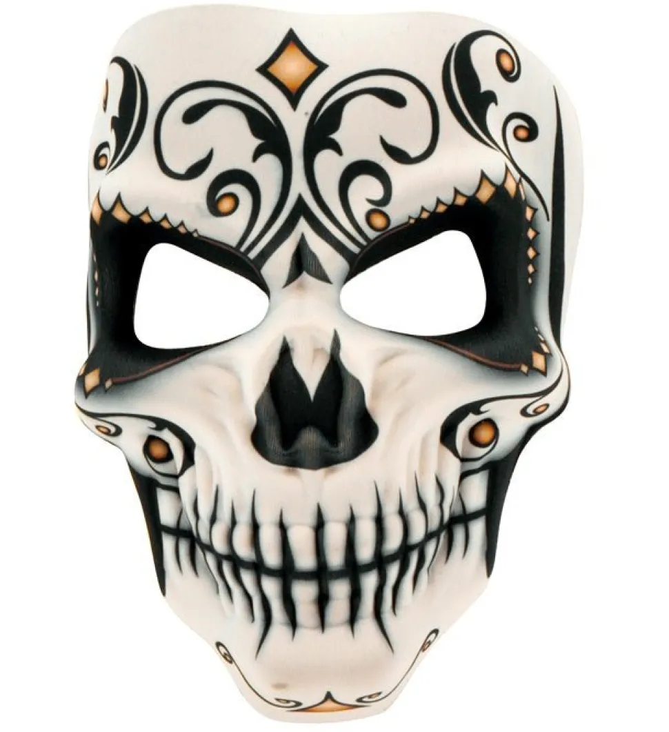 Dia De Los Muertos Masker Zwart Wit