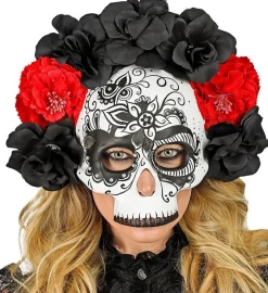 Dia De Los Muertos Masker Zwart Wit Schedel