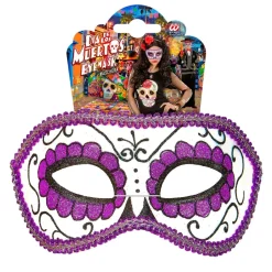 Dia De Los Muertos Oogmasker Paars