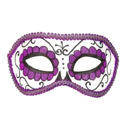 Dia De Los Muertos Oogmasker Paars
