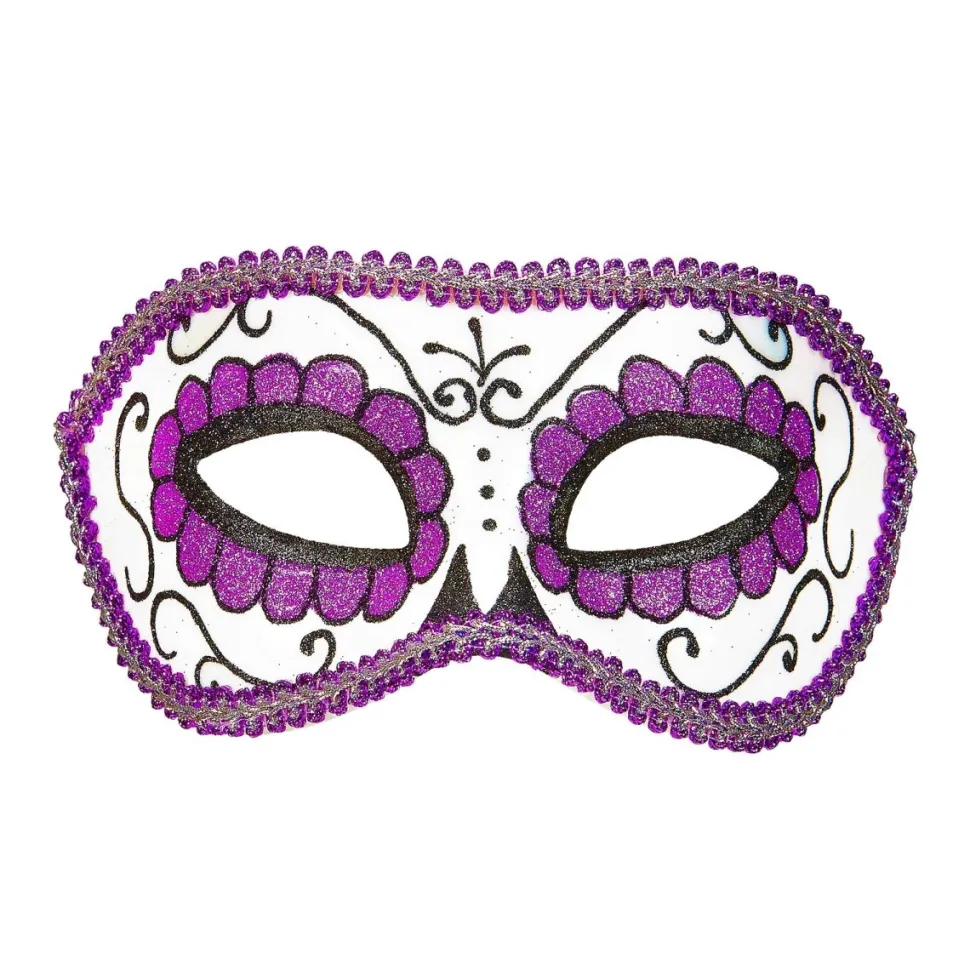 Dia De Los Muertos Oogmasker Paars