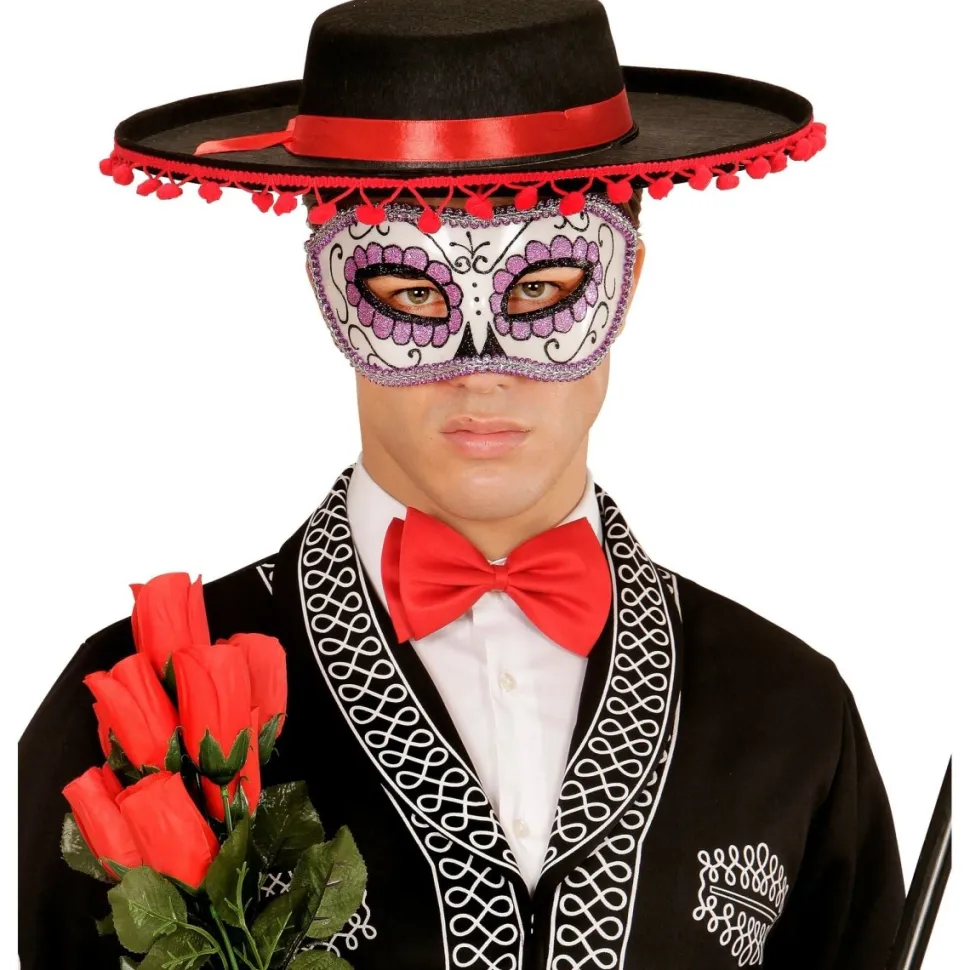 Dia De Los Muertos Oogmasker Paars