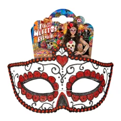 Dia De Los Muertos Oogmasker Rood
