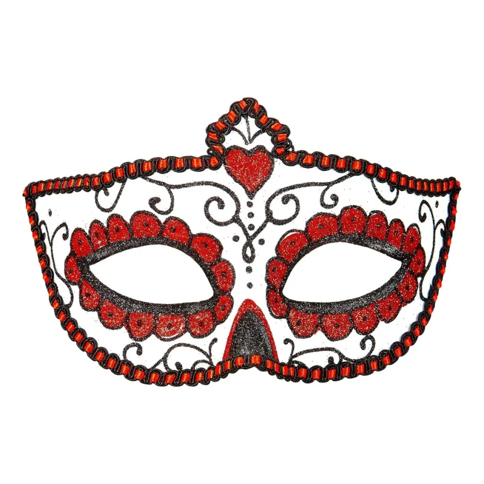 Dia De Los Muertos Oogmasker Rood