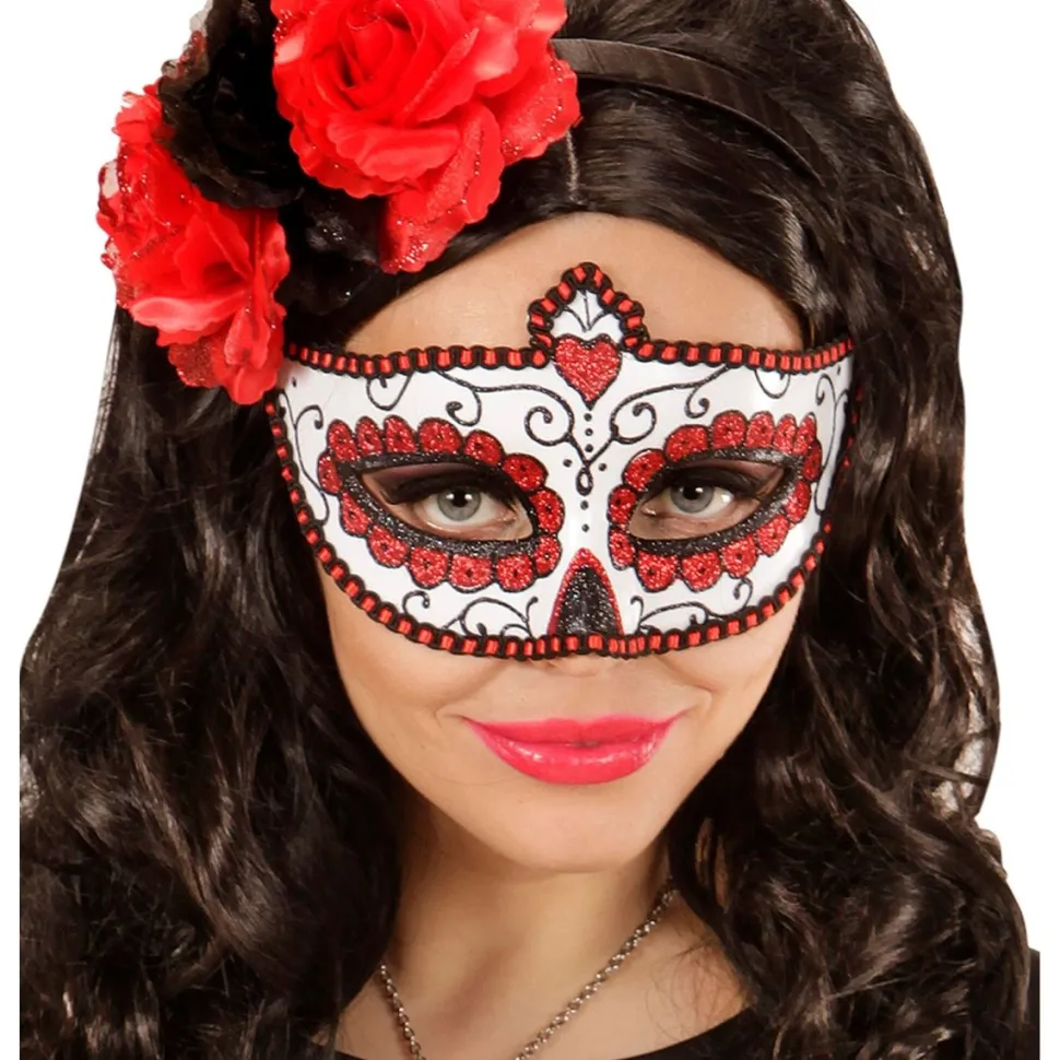 Dia De Los Muertos Oogmasker Rood