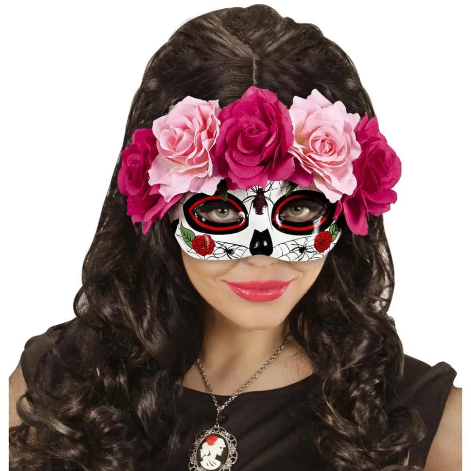 Dia De Los Muertos Oogmasker Roze Rozen