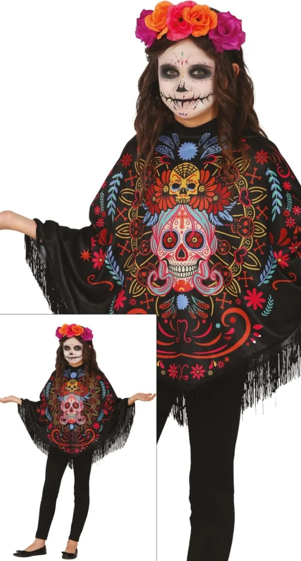 Dia De Los Muertos Poncho Meisje