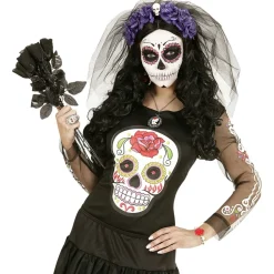Dia De Los Muertos Shirt Zwart Wit Dames