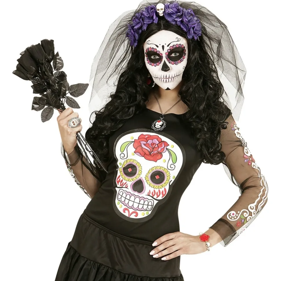 Dia De Los Muertos Shirt Zwart Wit Dames