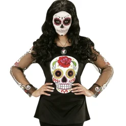 Dia De Los Muertos Shirt Zwart Wit Dames