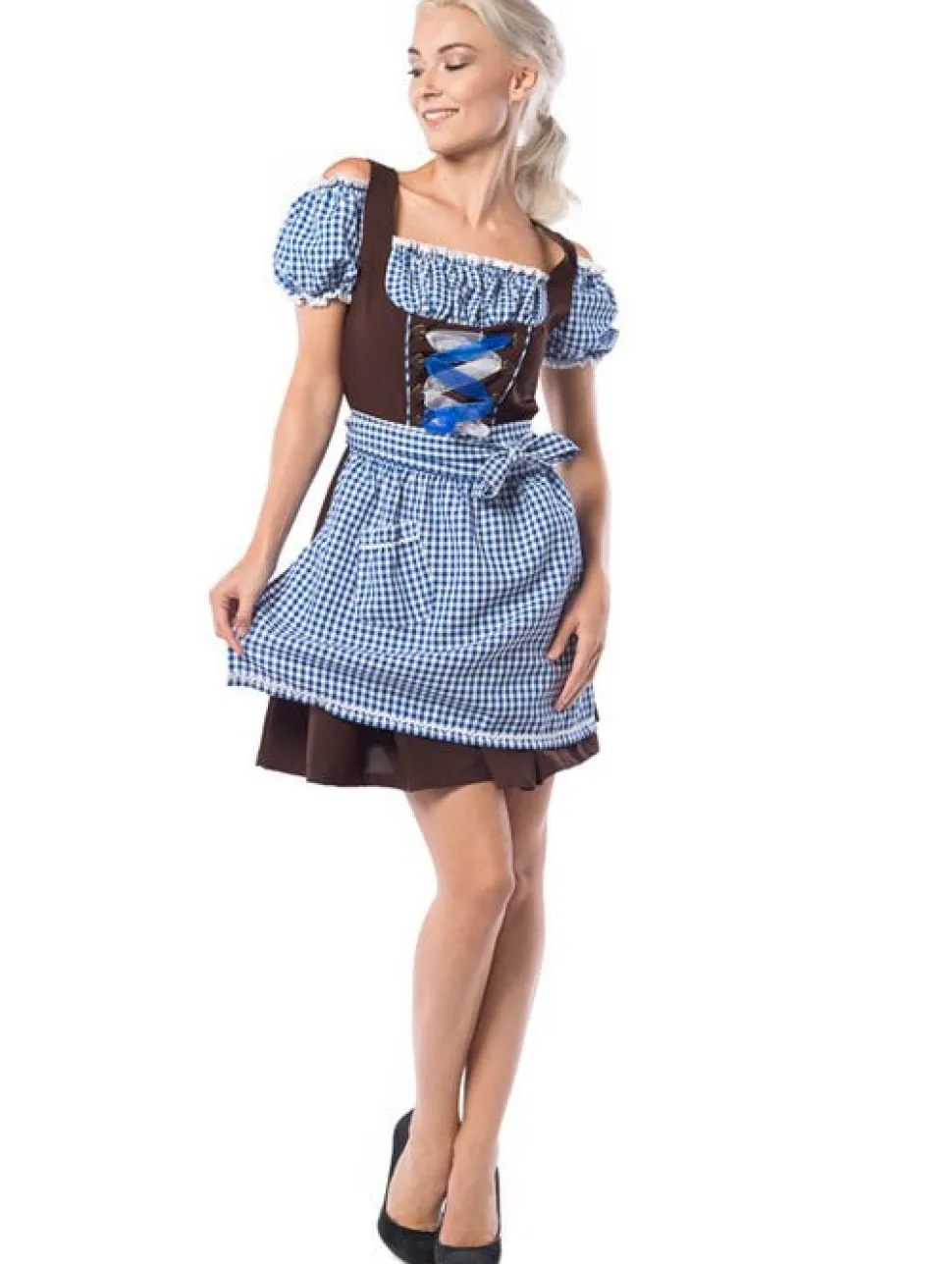 Dirndl Jurk Oktoberfest Blauw Bruin