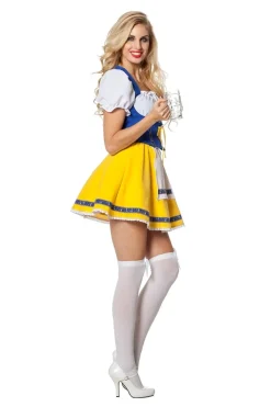 Dirndl Jurk Oktoberfest Geel Blauw