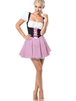 Dirndl Jurk Oktoberfest Geruit Roze
