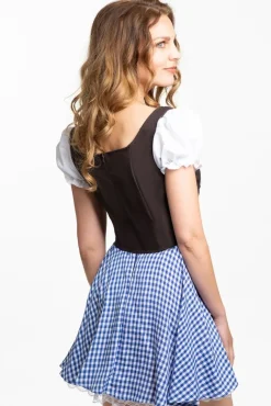 Dirndl Jurk Oktoberfest Geruit Blauw