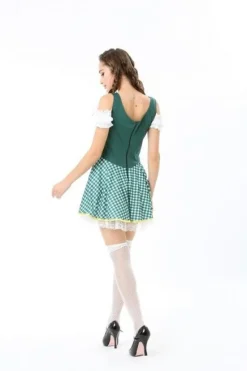 Dirndl Jurk Oktoberfest Geruit Groen