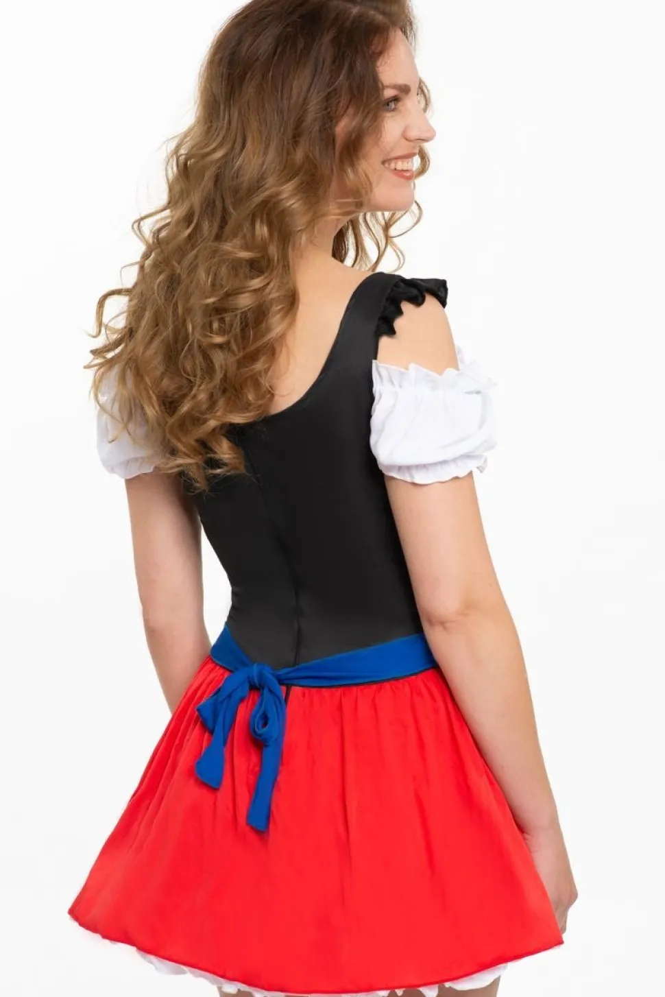 Dirndl Jurk Oktoberfest Rood Blauw Schort