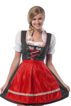 Dirndl Jurk Oktoberfest Rood 3 delig