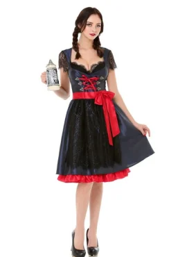 Dirndl Jurk Oktoberfest Zwart Rode Strik