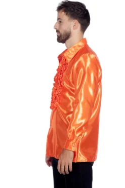 Disco Blouse Ruches Donkeroranje