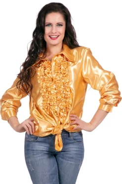 Disco Blouse Ruches Goud