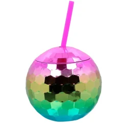 Disco Regenboog Bekers Met Rietje