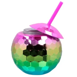 Disco Regenboog Bekers Met Rietje