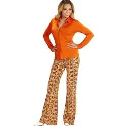 Disco 70S Blouse Oranje Dames