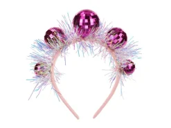 Disco 70S Haarband Roze Discoballen