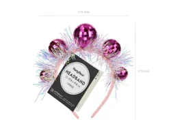 Disco 70S Haarband Roze Discoballen