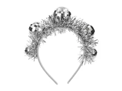 Disco 70S Haarband Zilver Discoballen