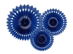 Donkerblauwe Papieren Waaiers 20cm 3st