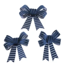Donkerblauwe Strik Velvet 10cm 3st