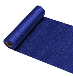 Donkerblauwe Tafelloper Glitter 5m