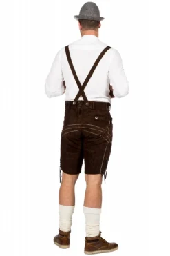 Donkerbruine Lederhose Heren Kort