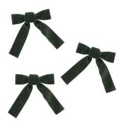 Donkergroene Strik Fluweel 16cm 3st