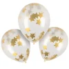Doorzichtige Confetti Ballonnen Gouden Sterren 5st