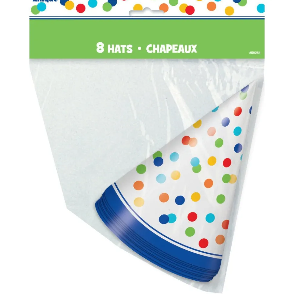 Feesthoedjes Confetti Regenboog 8st